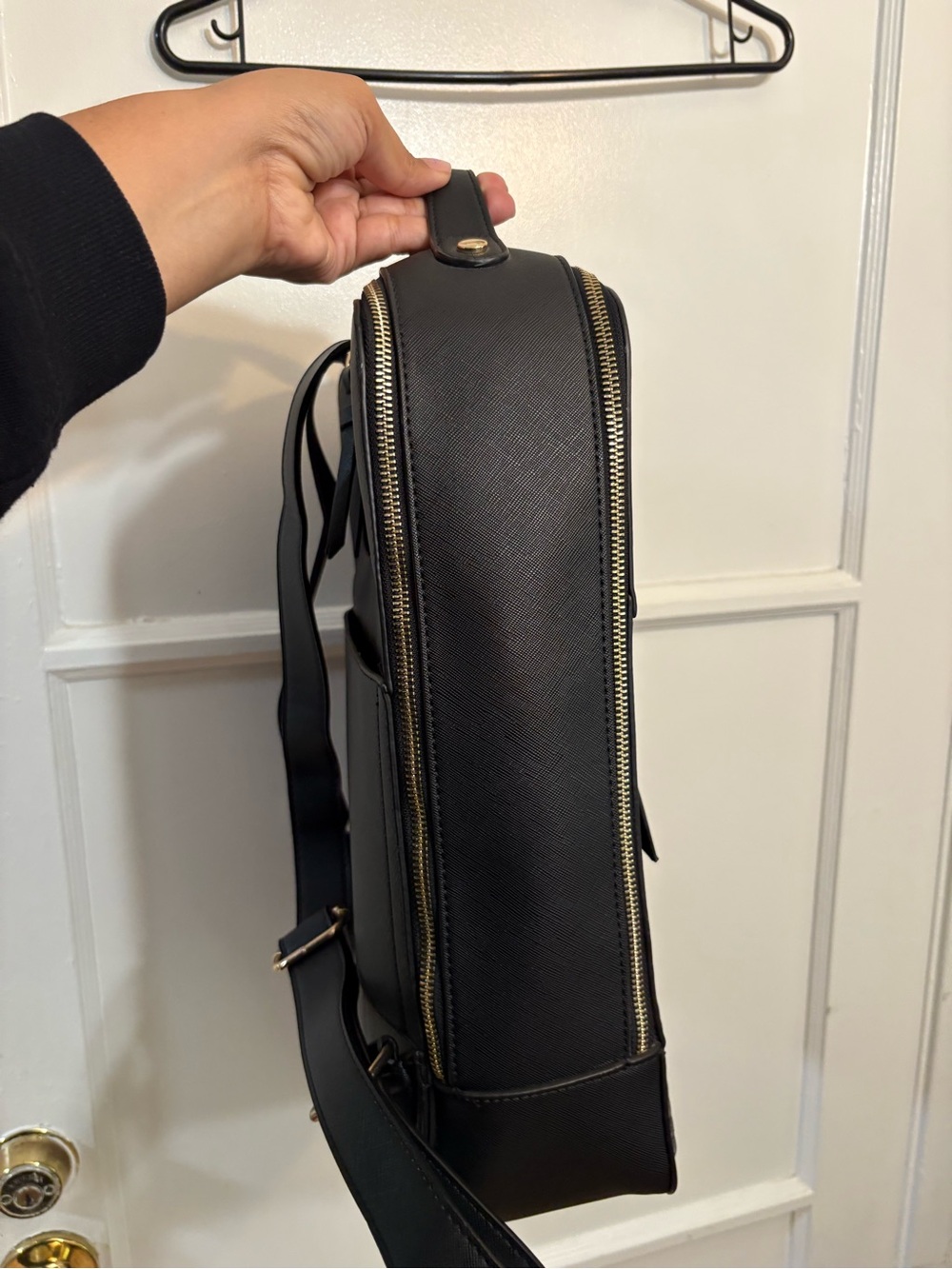CALPAK Kaya Faux Leather Laptop Backpack Black - Picture 4 of 9
